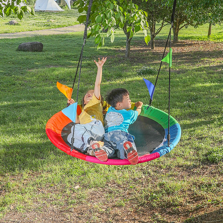 Zoshine Kids Outdoor Circle Swing Saucer Oxford Fabric Garden Circle Swings