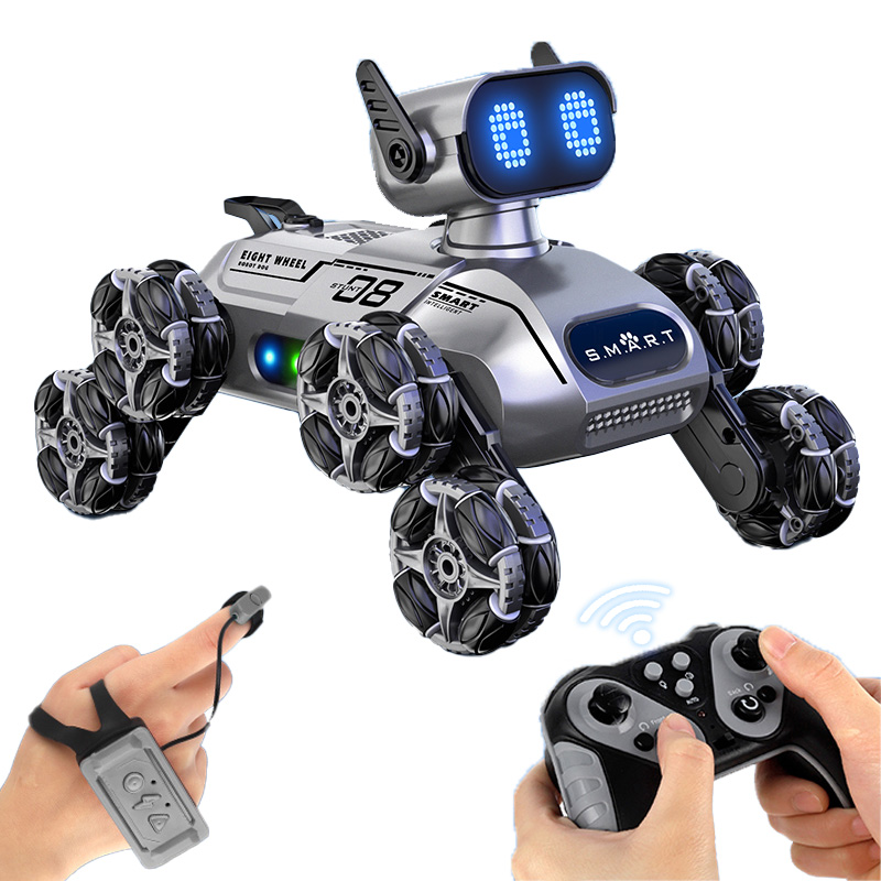 Kids Remote Control Robot Dog Gesture Control Remote Control Robotic Car Smart Rc Robot Toys Dog with Light and Music
