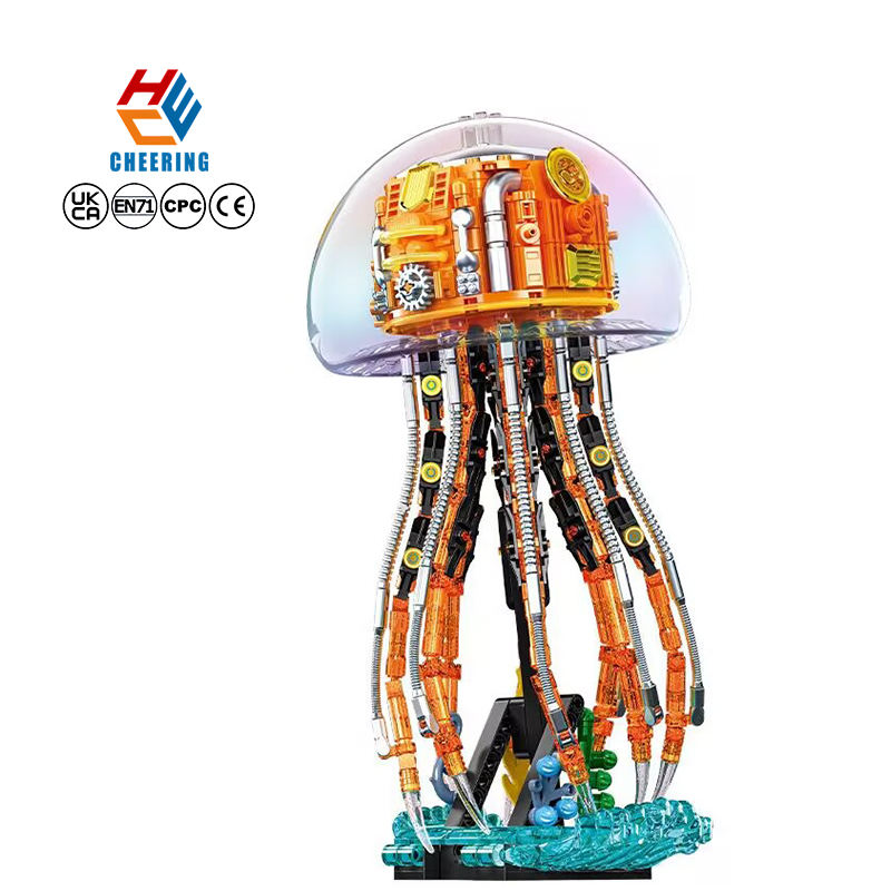 Sembo 716100 Building Blocks Set Pat to Light Rechargeable Battery Mechanical Jellyfish for Educational Children's Toys Gift