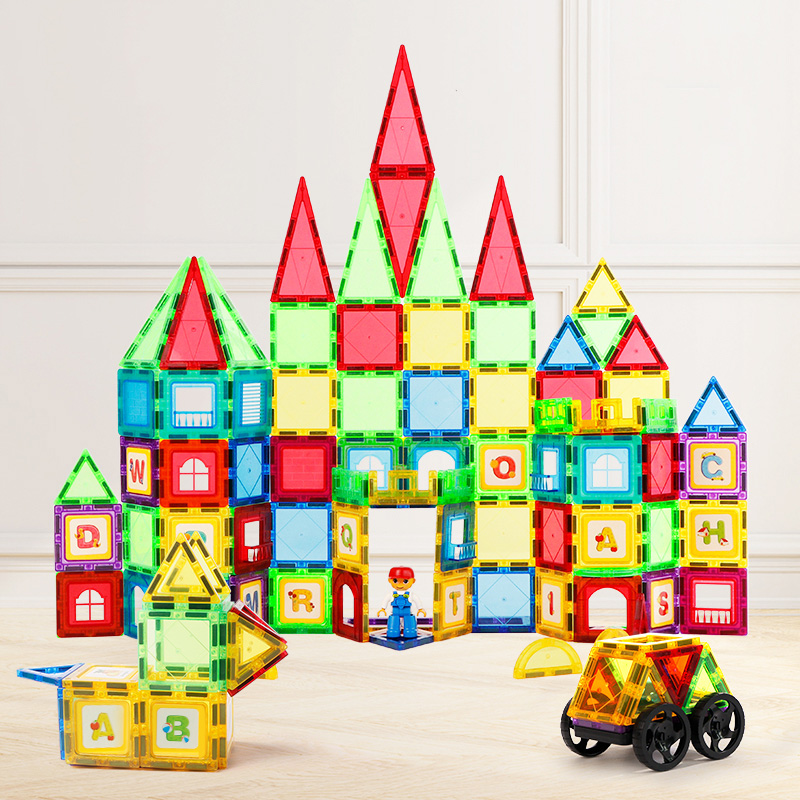 Magplayer Magnetic Toys Set Educational Building Blocks Magnetic Tiles for Kids Christmas Gifts