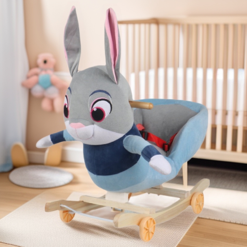 Children's Plush Toys Horse Wooden Wheel Baby Rocking Horse Baby Rocking Chair Toy