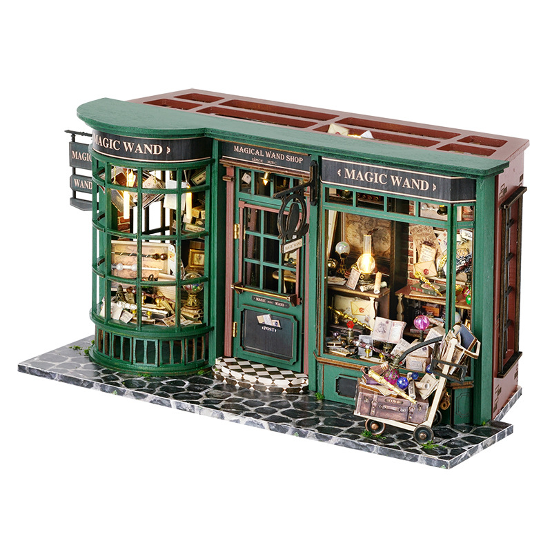 Hot Sale DIY Craft Kit 3D Wooden Puzzle Dollhouse & Book Nook Kids Toy Game in Cartoon Style Box Packed